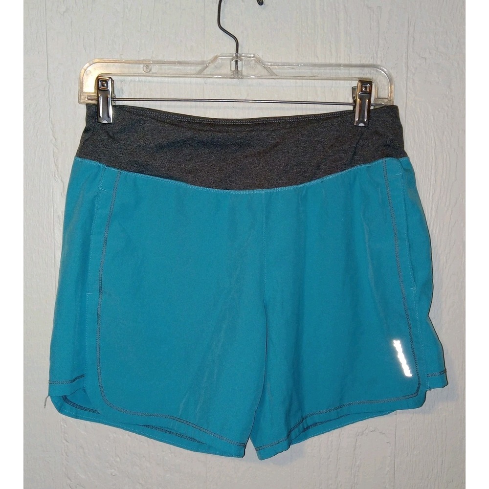 Reebok Running Shorts Women S Turquoise Blue Gray 3RSWH192 Pockets Reflective